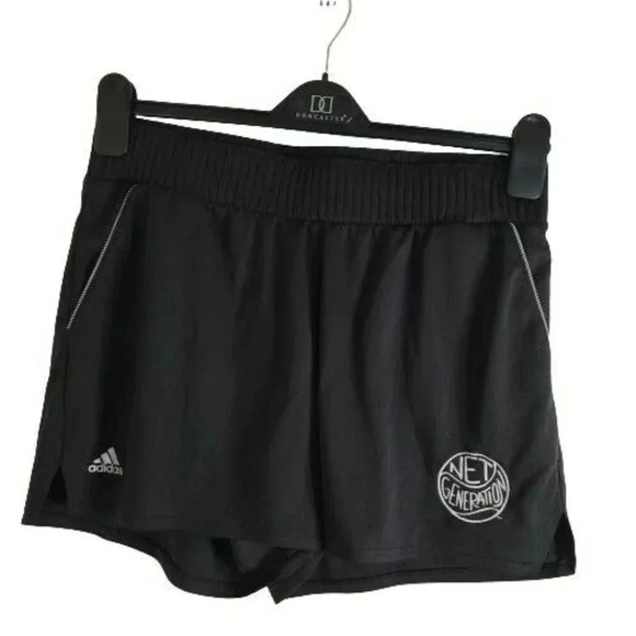 Adidas Climalite  Running Short women's size L Black w white stra net generation - Picture 1 of 10